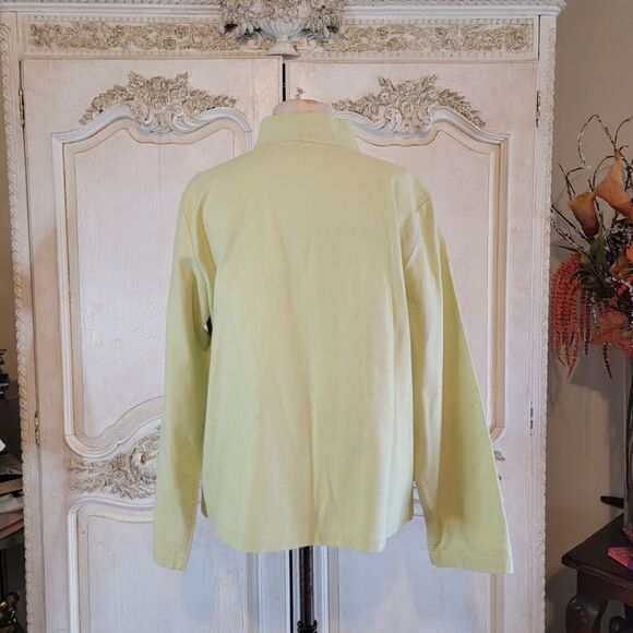 Eileen Fisher Light Mint Waffle Cotton Full Zip Up Light Jacket Womens Sz L - Picture 3 of 8